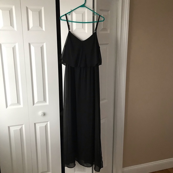 NWOT Black Chiffon Maxi Dress - Picture 4 of 10